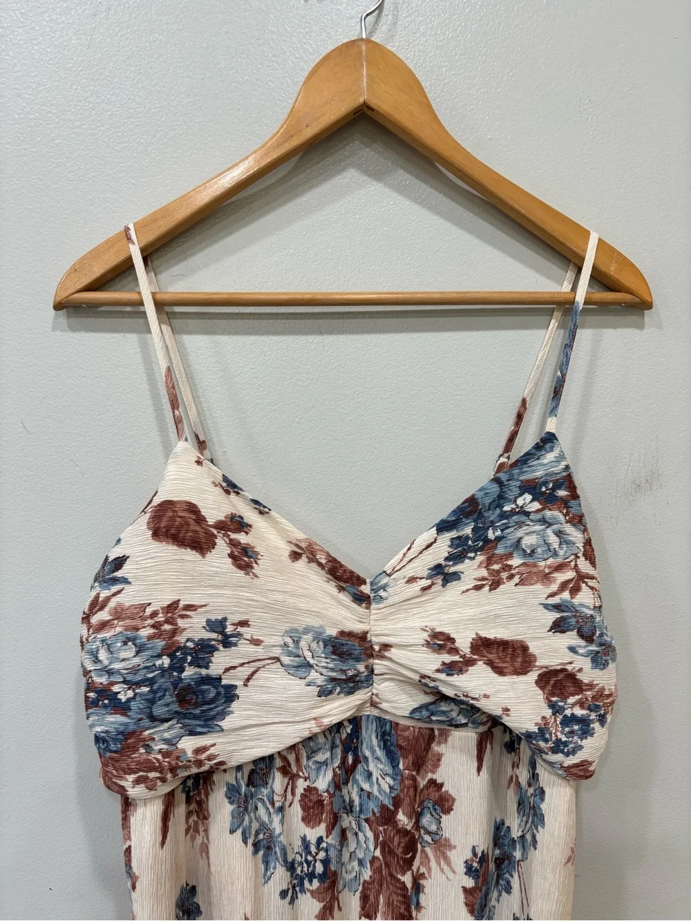 Abercrombie & Fitch Crinckle Textured Floral Maxi Dress Women’s Size XLT